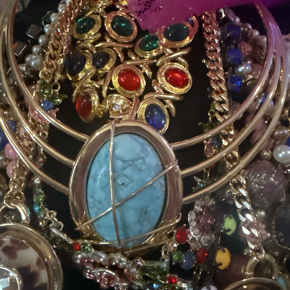 Gold and Turquoise Statement Necklace